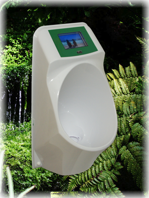 Waterloos urinoir met media speler