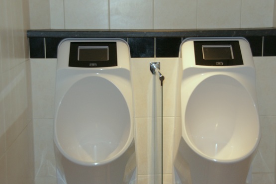 Waterloos/watervrij urinoir Vuursche Bos met media speler